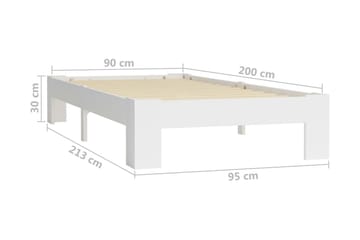 Sengestel Massivt Fyrretræ 90x200 cm Hvid - Hvid - Møbler - Senge - Sengeramme & sengestel