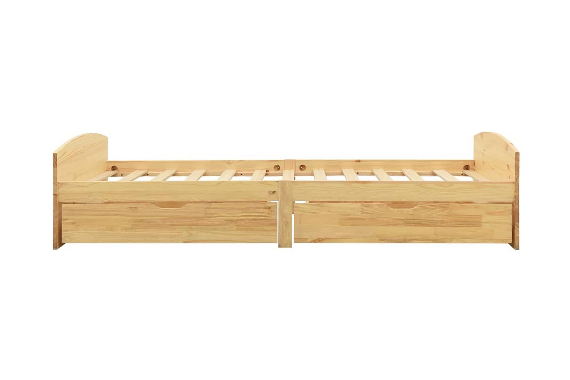 Sengestel med 2 skuffer 90x200 cm massivt fyrretræ - Brun - Møbler - Senge - Sengeramme & sengestel