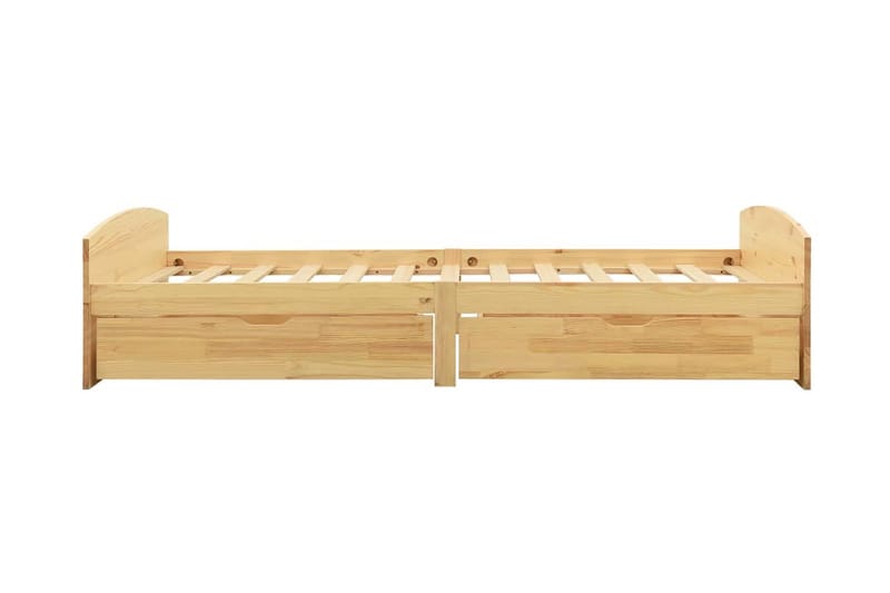 Sengestel med 2 skuffer 90x200 cm massivt fyrretræ - Brun - Møbler - Senge - Sengeramme & sengestel