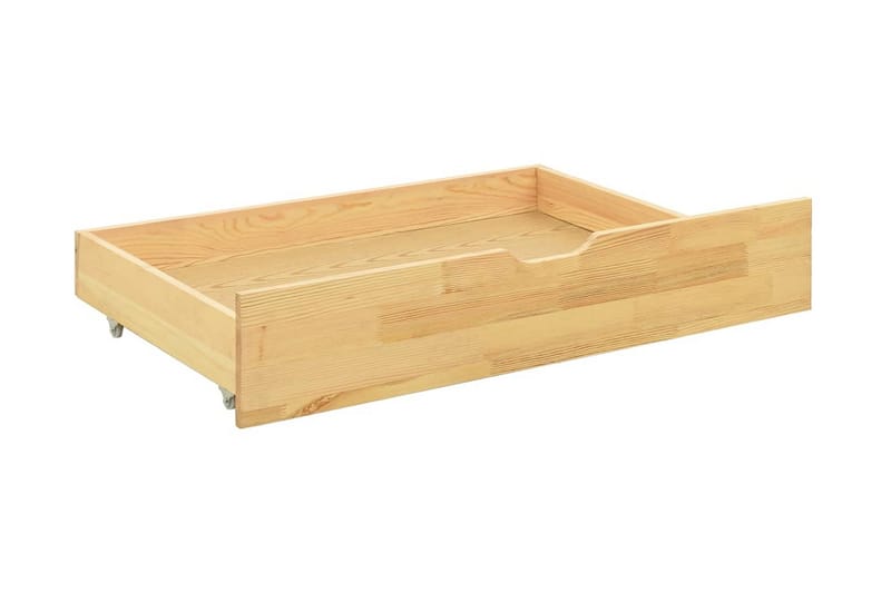 Sengestel med 2 skuffer 90x200 cm massivt fyrretræ - Brun - Møbler - Senge - Sengeramme & sengestel