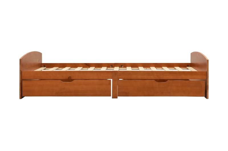 sengestel med 2 skuffer 90x200 cm massivt fyrretræ - Brun - Møbler - Senge - Sengeramme & sengestel
