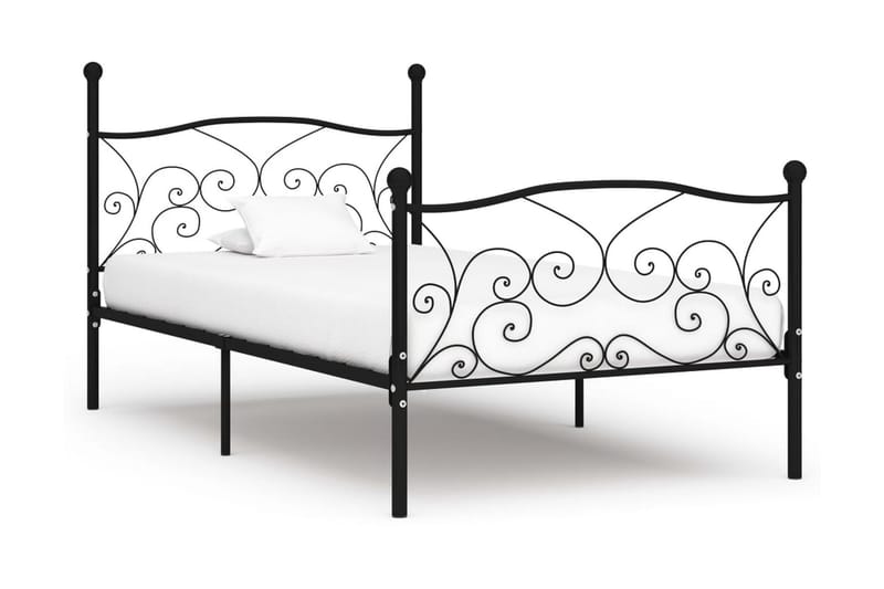 sengestel med lamelbund 100 x 200 cm metal sort - Sort - Møbler - Senge - Sengeramme & sengestel