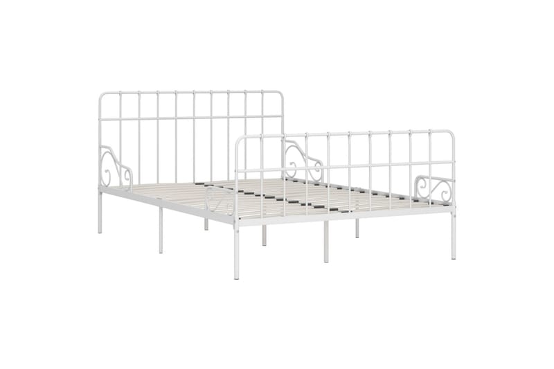 sengestel med lamelbund 120 x 200 cm metal hvid - Hvid - Møbler - Senge - Sengeramme & sengestel