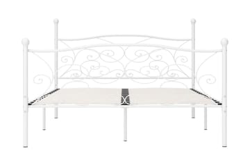 sengestel med lamelbund 180 x 200 cm metal hvid - Hvid - Møbler - Senge - Sengeramme & sengestel