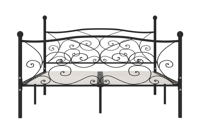 sengestel med lamelbund 200 x 200 cm metal sort - Sort - Møbler - Senge - Sengeramme & sengestel