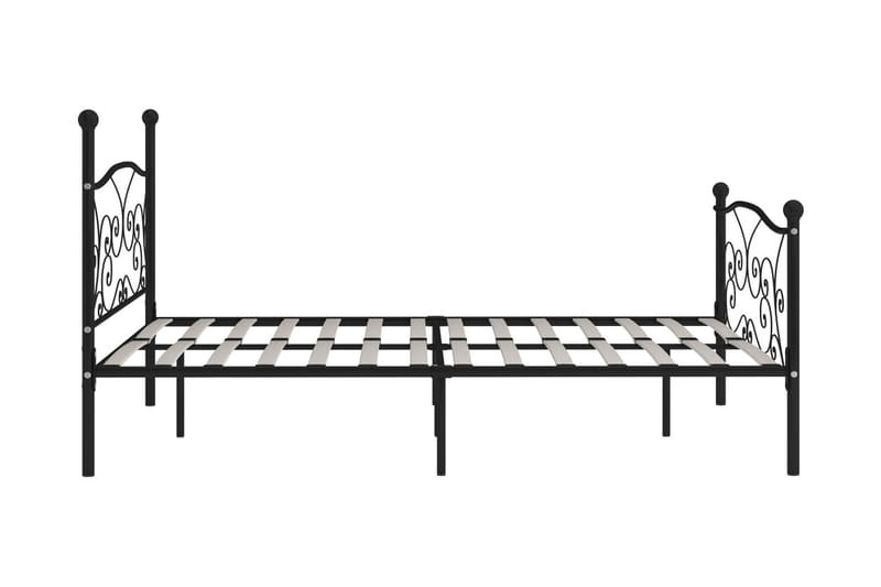 sengestel med lamelbund 200 x 200 cm metal sort - Sort - Sengeramme & sengestel