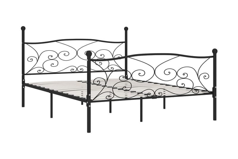 sengestel med lamelbund 200 x 200 cm metal sort - Sort - Møbler - Senge - Sengeramme & sengestel