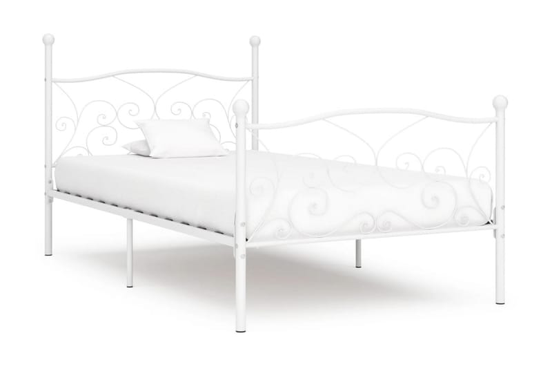 sengestel med lamelbund 90 x 200 cm metal hvid - Hvid - Sengeramme & sengestel