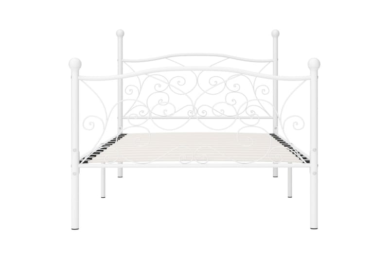 sengestel med lamelbund 90 x 200 cm metal hvid - Hvid - Møbler - Senge - Sengeramme & sengestel