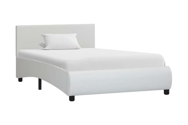 Sengestel Med Led 100 X 200 Cm Kunstlæder Hvid - Hvid - Møbler - Senge - Sengeramme & sengestel