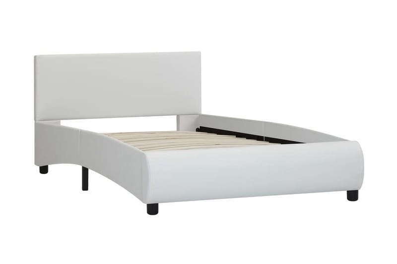 Sengestel Med Led 100 X 200 Cm Kunstlæder Hvid - Hvid - Møbler - Senge - Sengeramme & sengestel