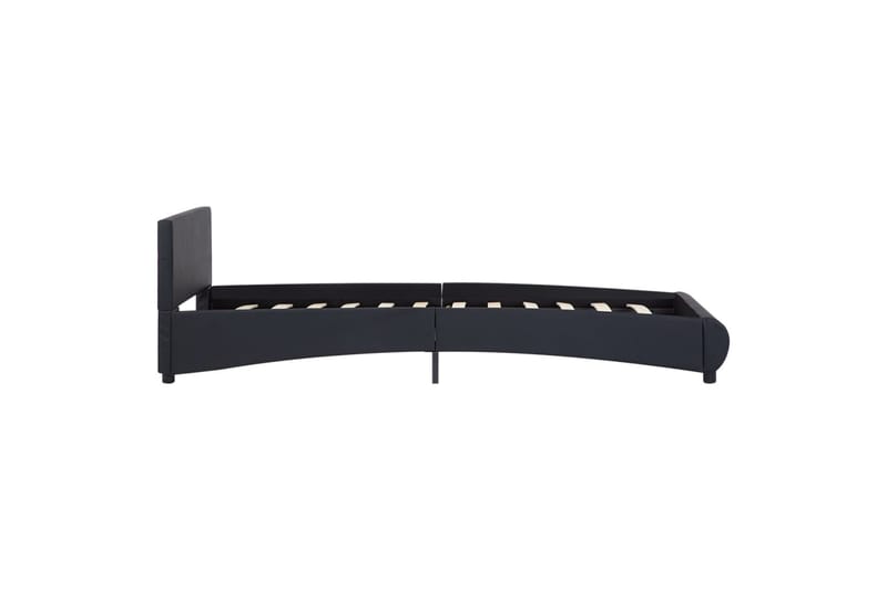 Sengestel Med Led 100 X 200 Cm Kunstlæder Sort - Sort - Møbler - Senge - Sengeramme & sengestel