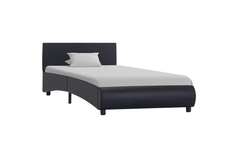 Sengestel Med Led 100 X 200 Cm Kunstlæder Sort - Sort - Møbler - Senge - Sengeramme & sengestel