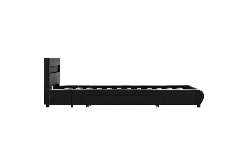 Sengestel Med Led 100x200 cm Kunstlæder Sort - Møbler - Senge - Sengeramme & sengestel