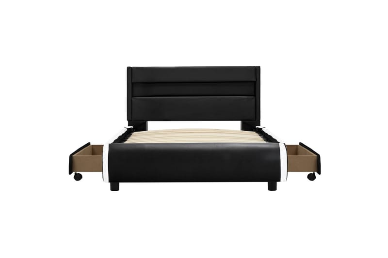 Sengestel Med Led 100x200 cm Kunstlæder Sort - Møbler - Senge - Sengeramme & sengestel