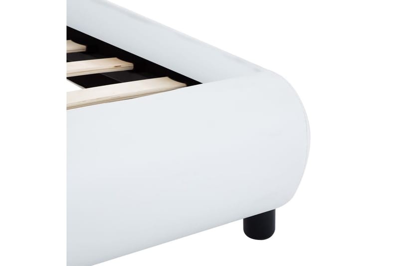 Sengestel Med Led 120 X 200 Cm Kunstlæder Hvid - Hvid - Møbler - Senge - Sengeramme & sengestel