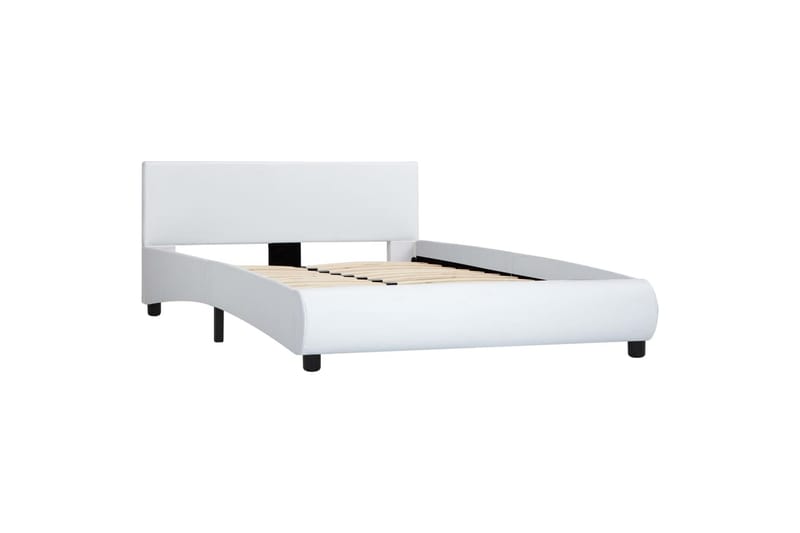 Sengestel Med Led 120 X 200 Cm Kunstlæder Hvid - Hvid - Møbler - Senge - Sengeramme & sengestel