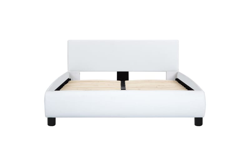 Sengestel Med Led 120 X 200 Cm Kunstlæder Hvid - Hvid - Møbler - Senge - Sengeramme & sengestel