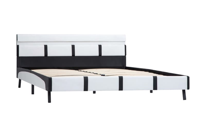 Sengestel med LED 120 x 200 cm kunstlæder hvid - Hvid - Møbler - Senge - Sengeramme & sengestel