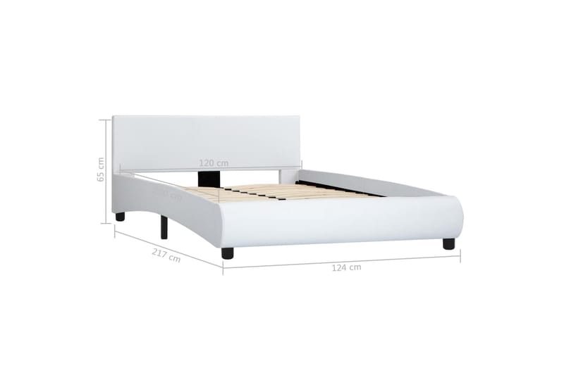 Sengestel Med Led 120 X 200 Cm Kunstlæder Hvid - Hvid - Møbler - Senge - Sengeramme & sengestel