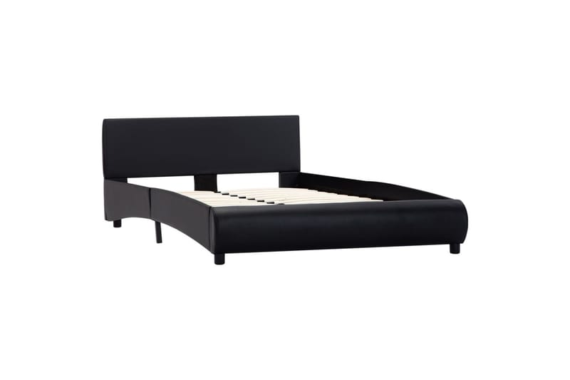Sengestel Med Led 120 X 200 Cm Kunstlæder Sort - Sort - Møbler - Senge - Sengeramme & sengestel