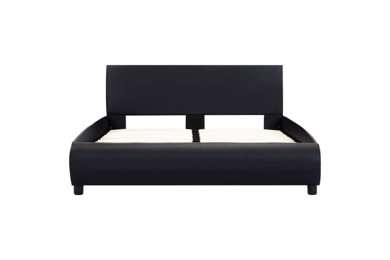 Sengestel Med Led 120 X 200 Cm Kunstlæder Sort - Sort - Møbler - Senge - Sengeramme & sengestel
