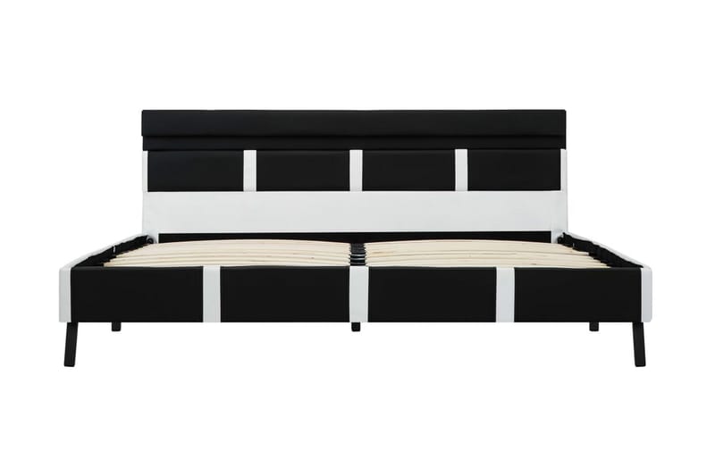 Sengestel med LED 120 x 200 cm kunstlæder sort - Sort - Møbler - Senge - Sengeramme & sengestel