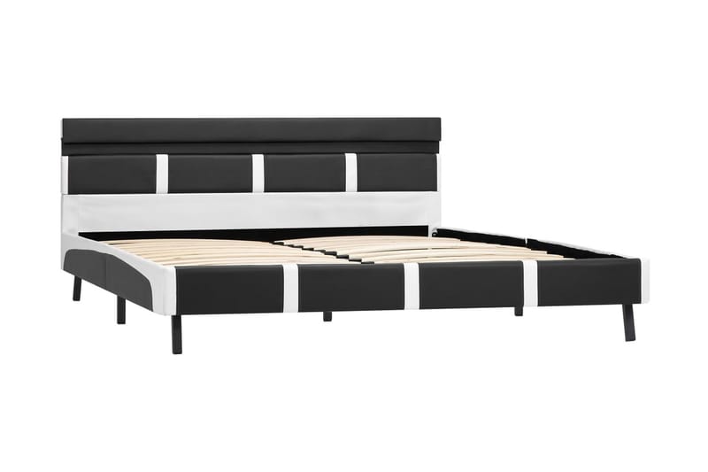 Sengestel med LED 140 x 200 cm kunstlæder grå - Grå - Møbler - Senge - Sengeramme & sengestel