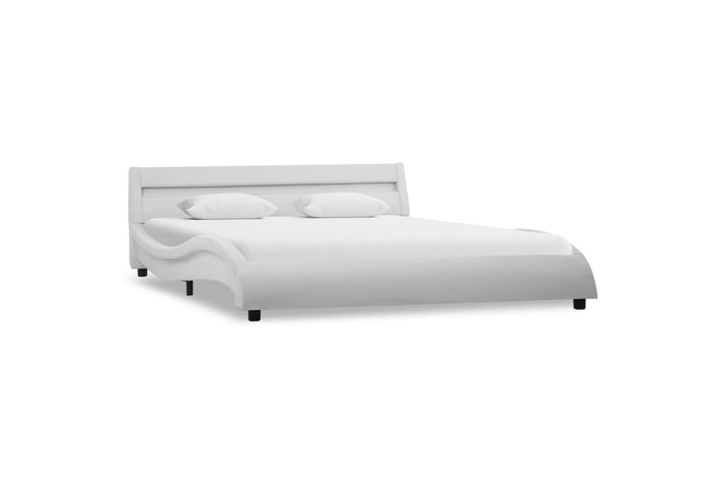 Sengestel Med Led 140 X 200 Cm Kunstlæder Hvid - Hvid - Møbler - Senge - Sengeramme & sengestel