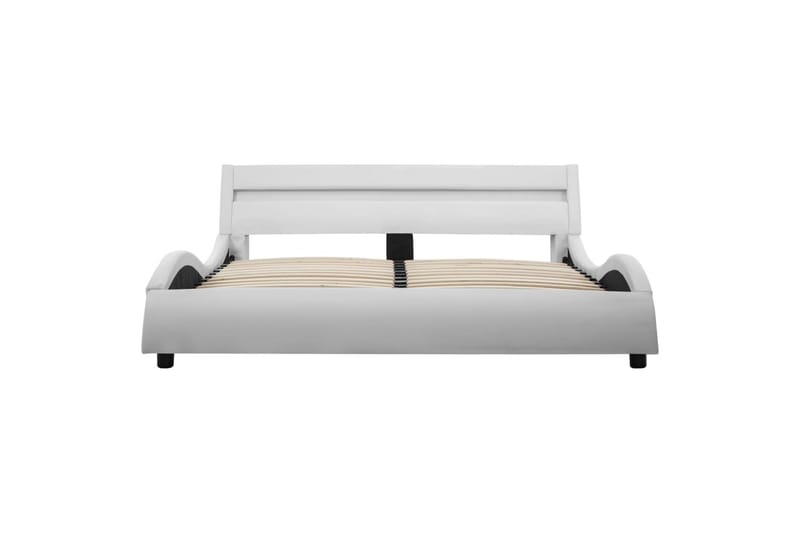 Sengestel Med Led 140 X 200 Cm Kunstlæder Hvid - Hvid - Møbler - Senge - Sengeramme & sengestel