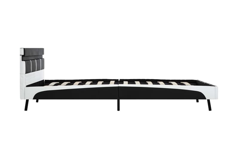 Sengestel med LED 140 x 200 cm kunstlæder sort - Sort - Sengeramme & sengestel