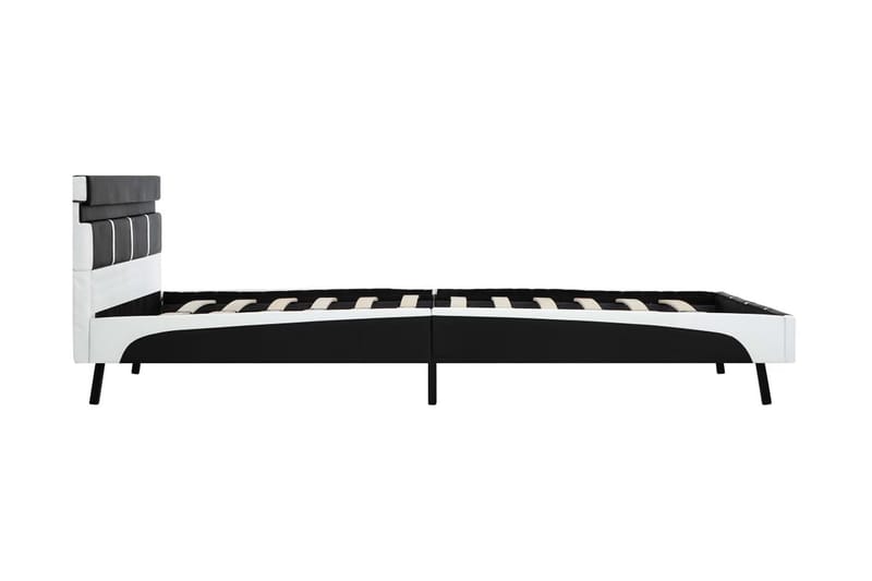 Sengestel med LED 140 x 200 cm kunstlæder sort - Sort - Møbler - Senge - Sengeramme & sengestel