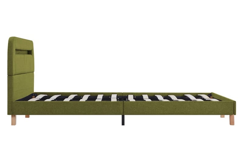 Sengestel Med Led 140 X 200 Cm Stof Grøn - Grøn - Møbler - Senge - Sengeramme & sengestel
