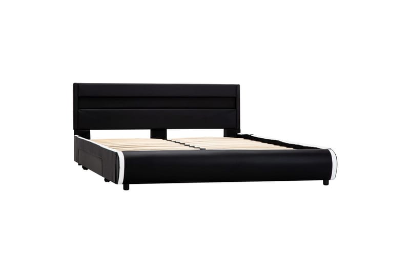 Sengestel Med Led 140x200 cm Kunstlæder Sort - Møbler - Senge - Sengeramme & sengestel