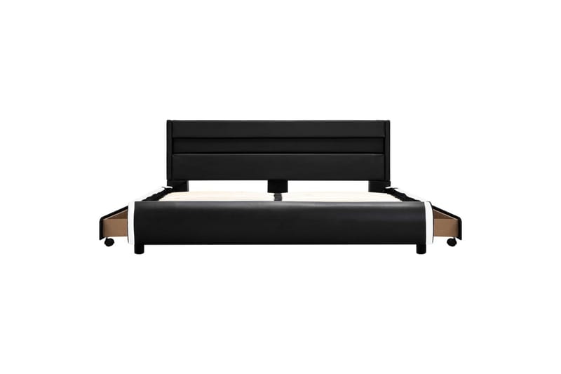 Sengestel Med Led 140x200 cm Kunstlæder Sort - Møbler - Senge - Sengeramme & sengestel