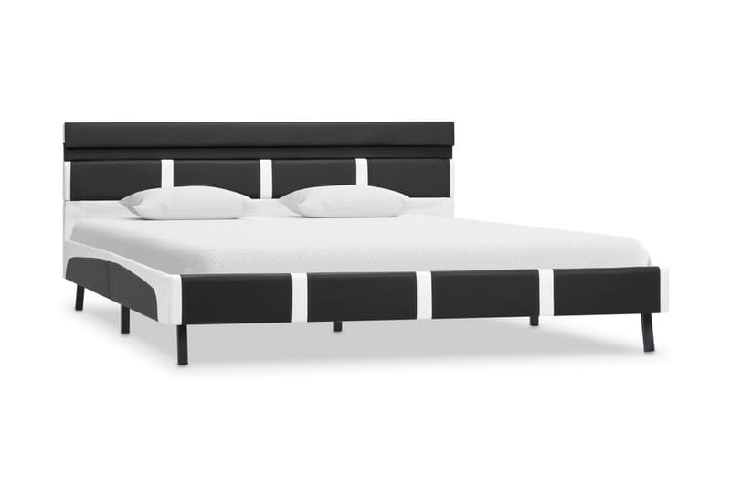 Sengestel med LED 160 x 200 cm kunstlæder grå - Grå - Møbler - Senge - Sengeramme & sengestel