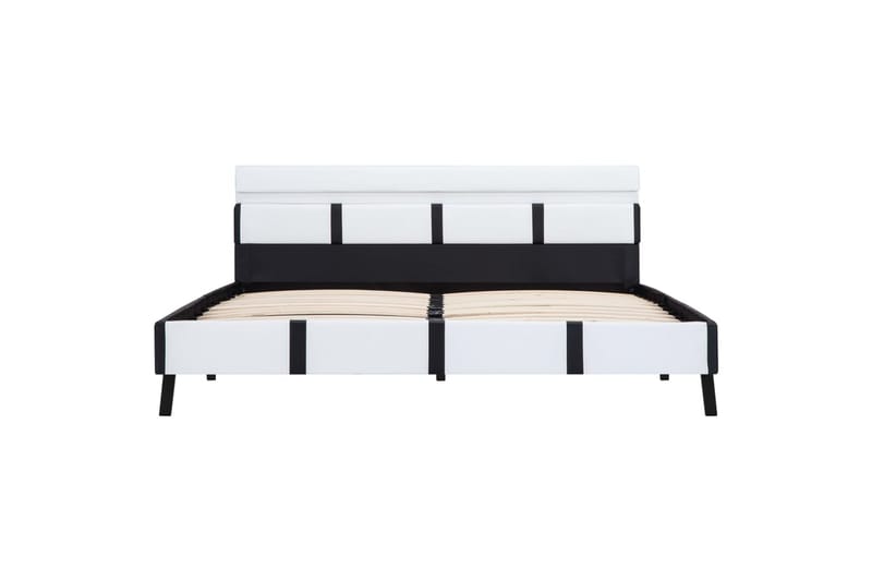 Sengestel med LED 160 x 200 cm kunstlæder hvid - Hvid - Møbler - Senge - Sengeramme & sengestel