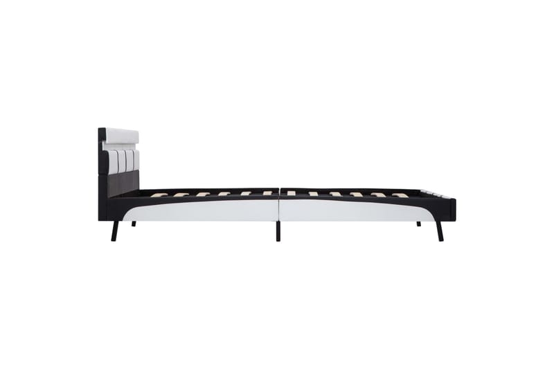Sengestel med LED 160 x 200 cm kunstlæder hvid - Hvid - Møbler - Senge - Sengeramme & sengestel