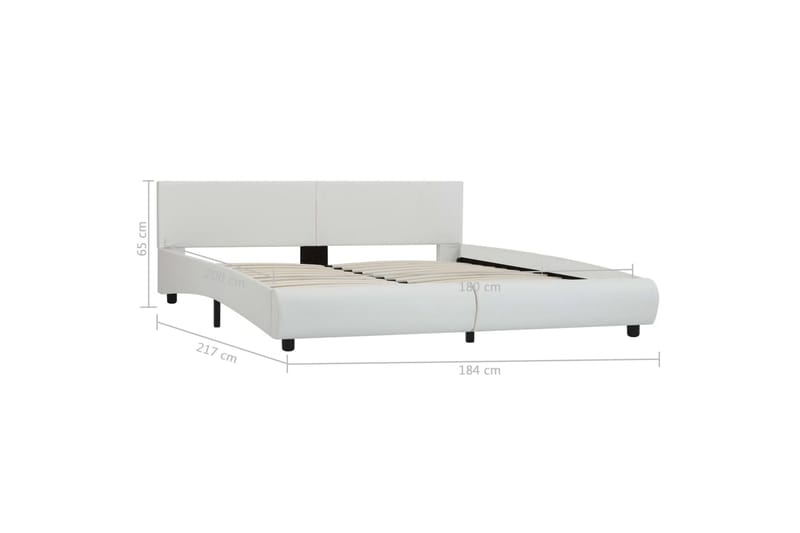 Sengestel Med Led 160 X 200 Cm Kunstlæder Hvid - Hvid - Møbler - Senge - Sengeramme & sengestel