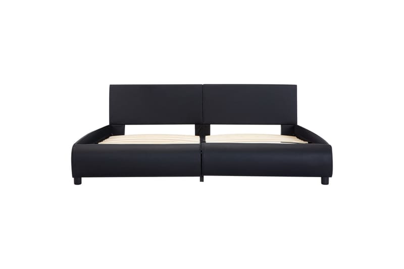 Sengestel Med Led 160 X 200 Cm Kunstlæder Sort - Sort - Møbler - Senge - Sengeramme & sengestel