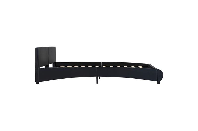 Sengestel Med Led 160 X 200 Cm Kunstlæder Sort - Sort - Møbler - Senge - Sengeramme & sengestel