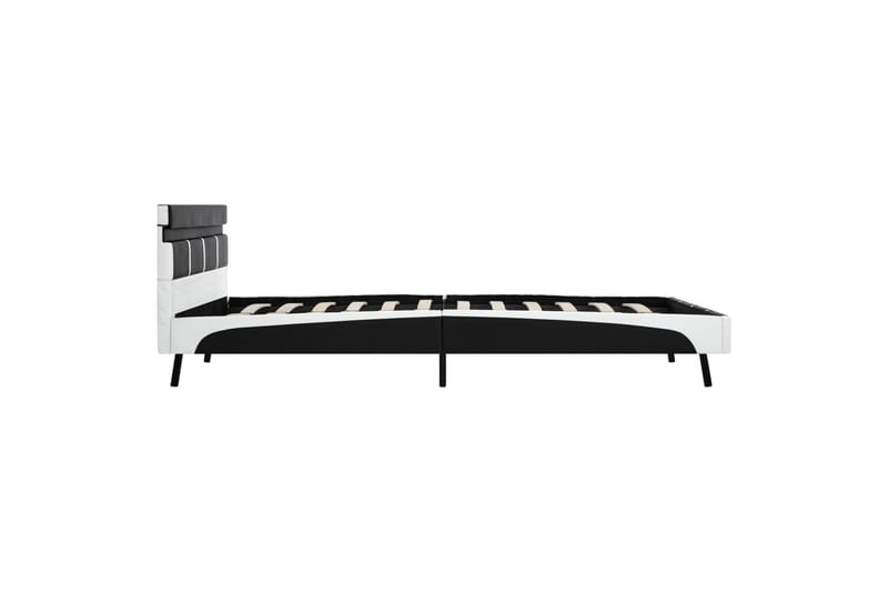 Sengestel med LED 160 x 200 cm kunstlæder sort - Sort - Møbler - Senge - Sengeramme & sengestel