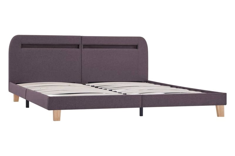 Sengestel Med Led 160 X 200 Cm Stof Gråbrun - Brun - Møbler - Senge - Sengeramme & sengestel