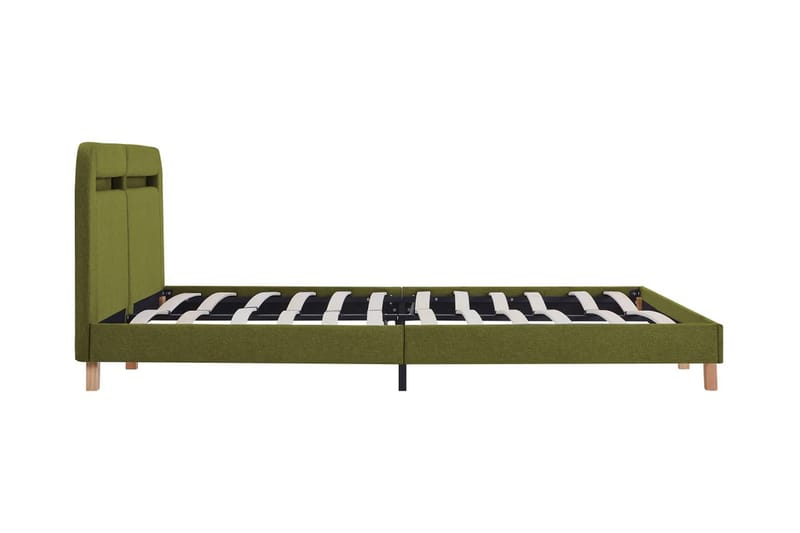 Sengestel Med Led 160 X 200 Cm Stof Grøn - Grøn - Møbler - Senge - Sengeramme & sengestel
