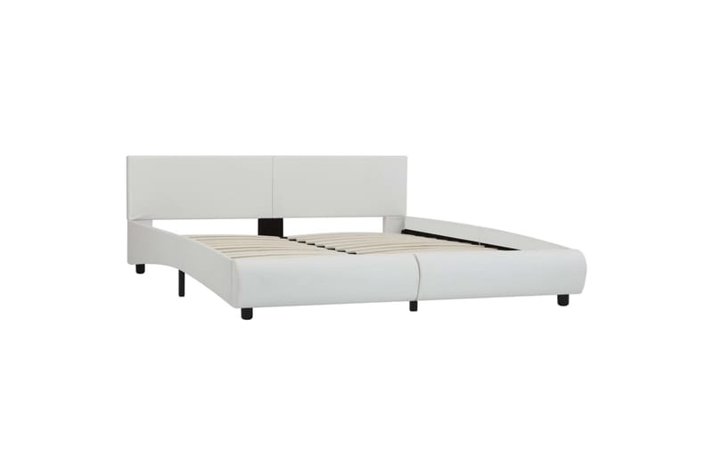 Sengestel Med Led 180 X 200 Cm Kunstlæder Hvid - Hvid - Møbler - Senge - Sengeramme & sengestel