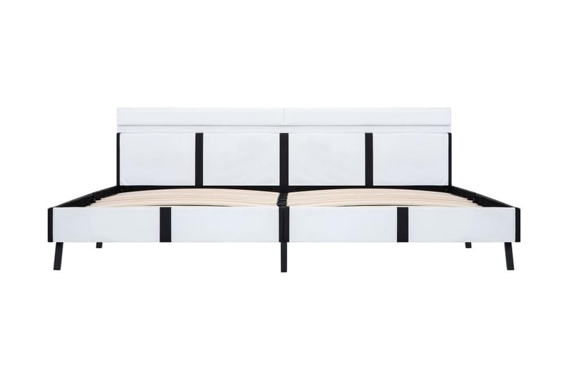Sengestel med LED 180 x 200 cm kunstlæder hvid - Hvid - Møbler - Senge - Sengeramme & sengestel