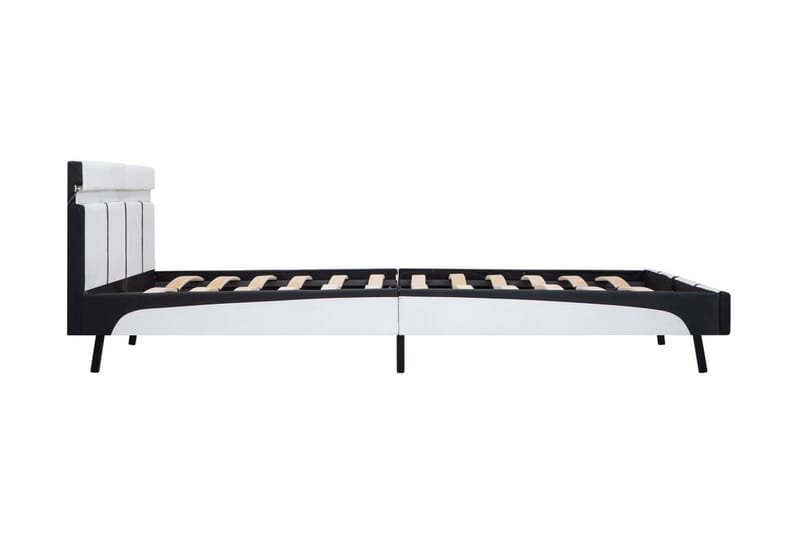 Sengestel med LED 180 x 200 cm kunstlæder hvid - Hvid - Møbler - Senge - Sengeramme & sengestel