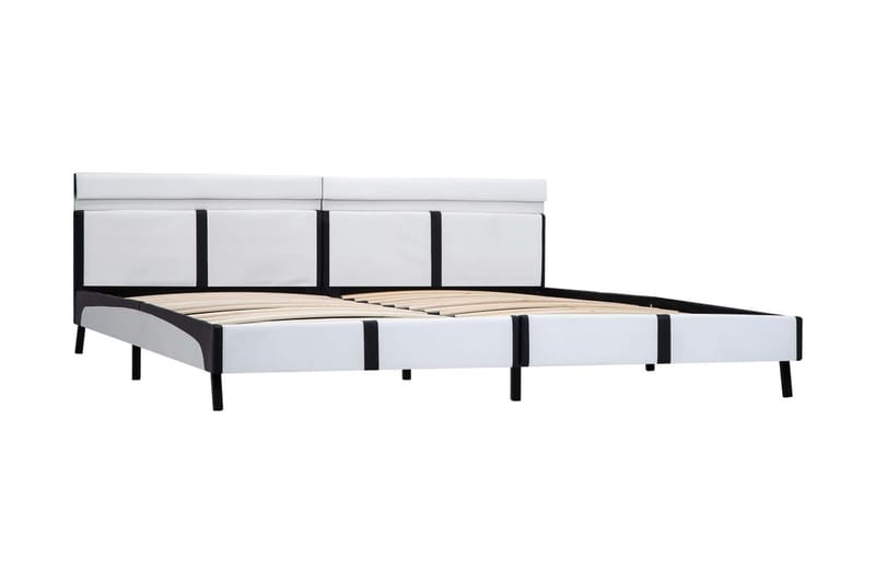 Sengestel med LED 180 x 200 cm kunstlæder hvid - Hvid - Møbler - Senge - Sengeramme & sengestel