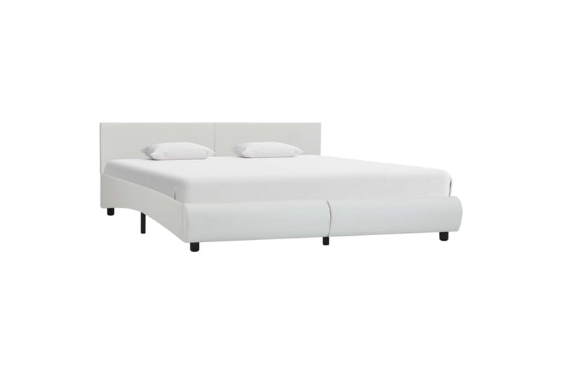 Sengestel Med Led 180 X 200 Cm Kunstlæder Hvid - Hvid - Møbler - Senge - Sengeramme & sengestel
