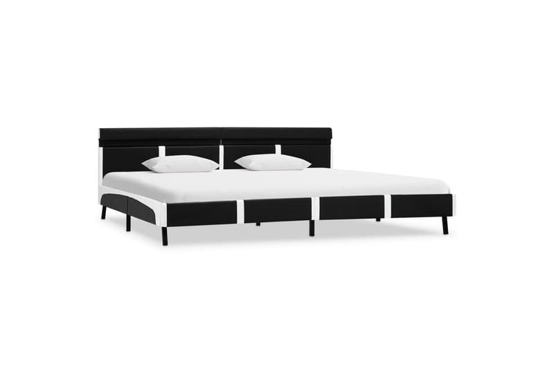 Sengestel med LED 180 x 200 cm kunstlæder sort - Sort - Møbler - Senge - Sengeramme & sengestel